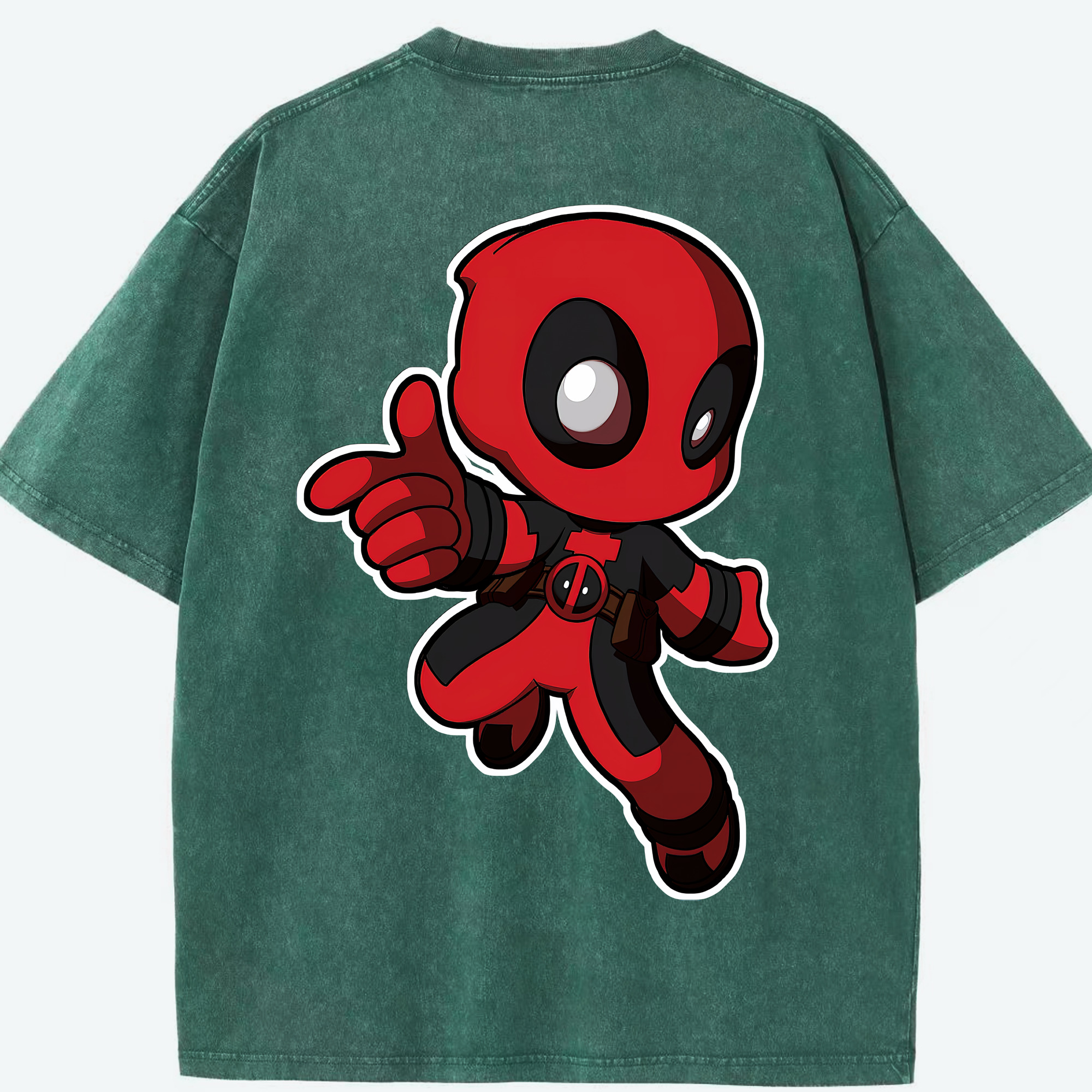 （画像用） Deadpool デッドプール 綿100% ヴィンテージ風 半袖Tシャツ（背面プリント）